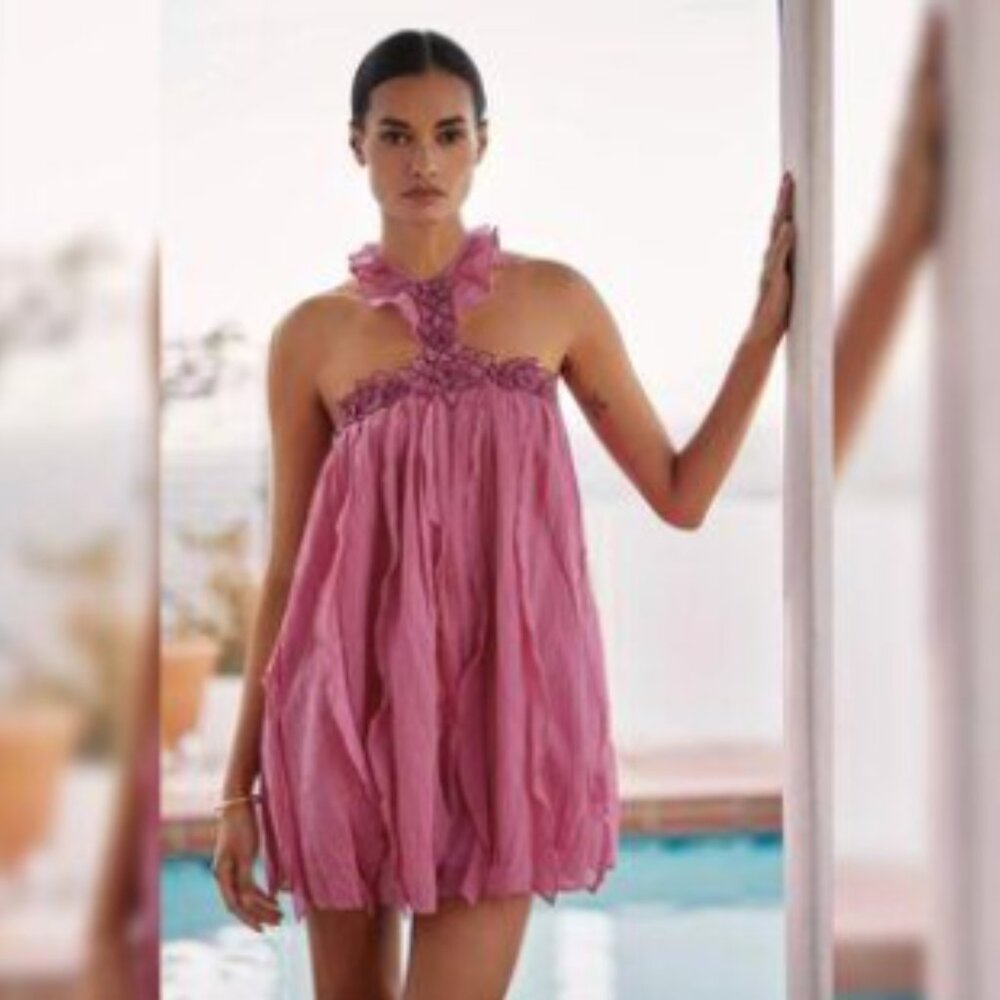 Brand New anthropologie Celandine Jellyfish Halter Mini Dress
